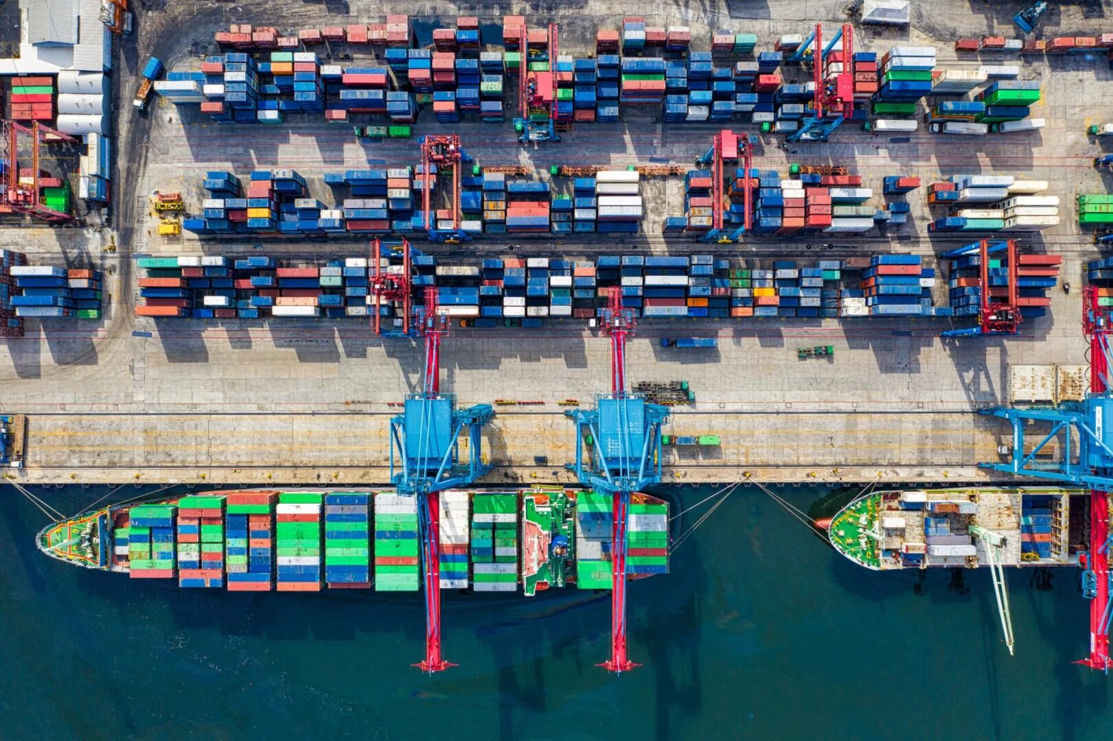 Aerial View of Freight Containers